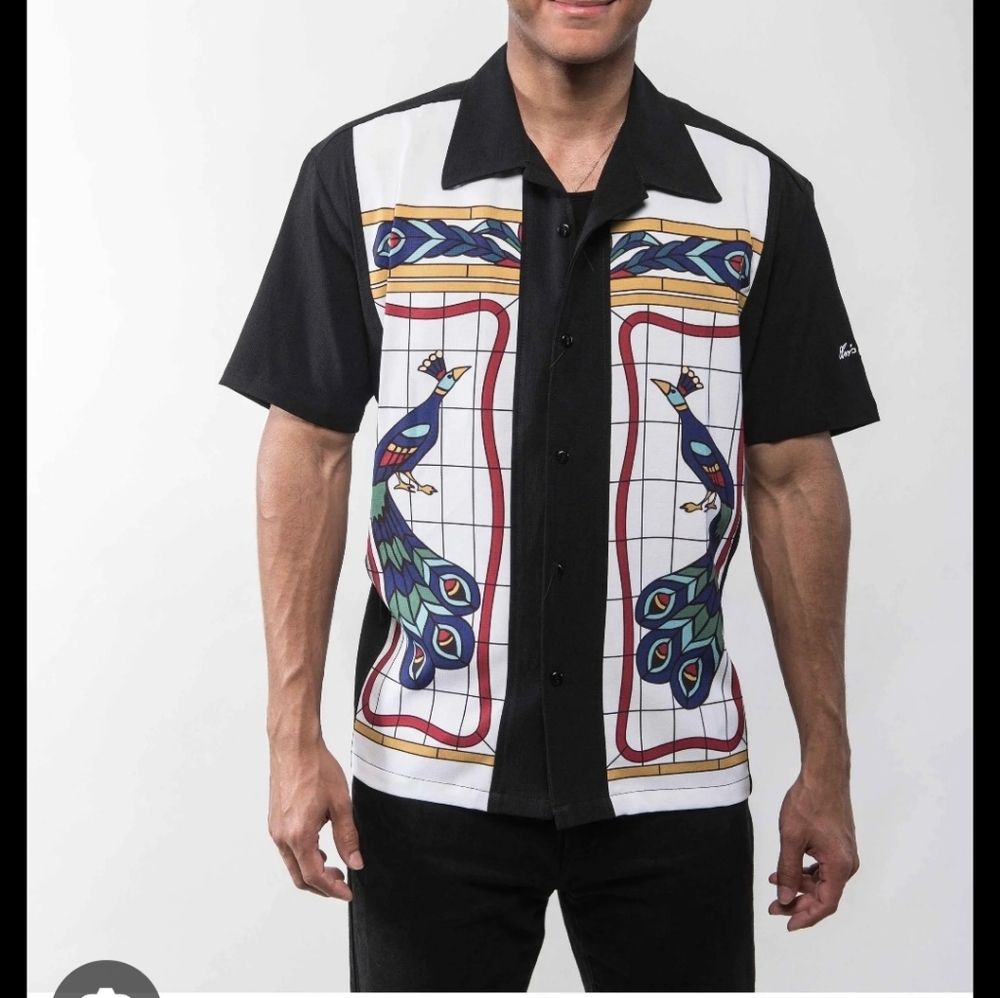 Lansky Peacock Shirt Elvis designer Shirt Size XXL.